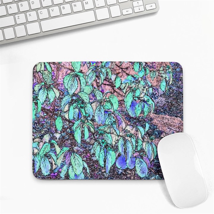 Colored Pencil Tree Leaves Drawing Small Mouse Pad (Rectangle)