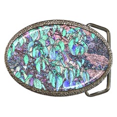 Colored Pencil Tree Leaves Drawing Belt Buckle (oval) by LokisStuffnMore