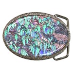 Colored Pencil Tree Leaves Drawing Belt Buckle (Oval) Front