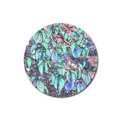 Colored Pencil Tree Leaves Drawing Magnet 3  (round)