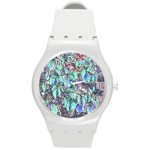 Colored Pencil Tree Leaves Drawing Plastic Sport Watch (Medium) Front