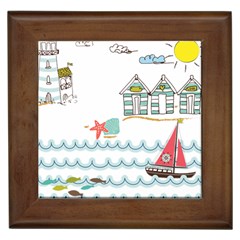 Summer Holiday Framed Ceramic Tile