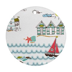 Summer Holiday Round Ornament by whitemagnolia