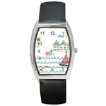 Summer Holiday Tonneau Leather Watch Front