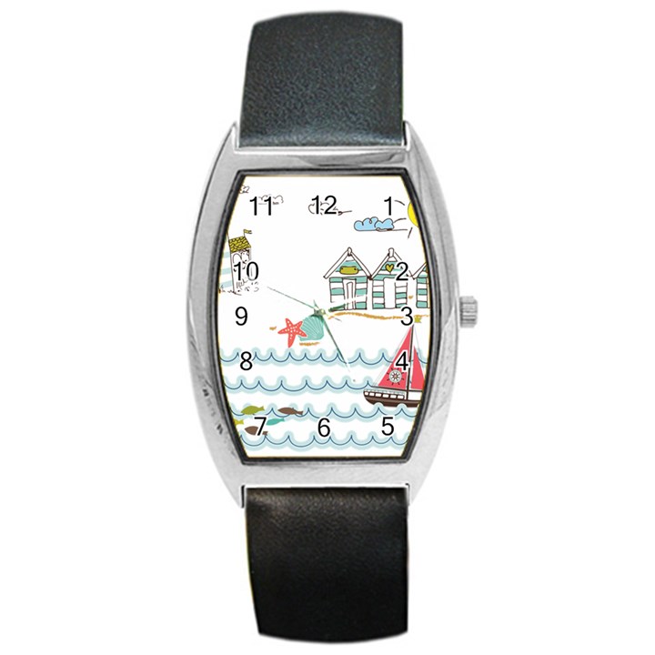 Summer Holiday Tonneau Leather Watch