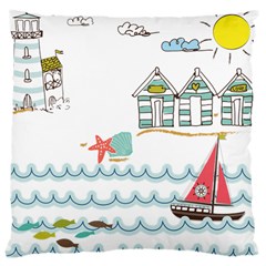 Summer Holiday Large Cushion Case (single Sided) 