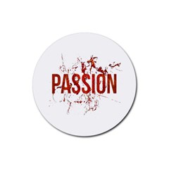 Passion And Lust Grunge Design Drink Coaster (round) by dflcprints