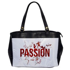 Passion And Lust Grunge Design Oversize Office Handbag (one Side)