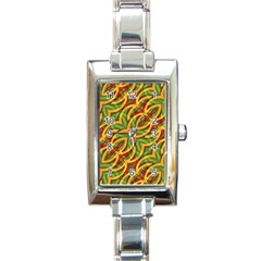 Tropical Colors Abstract Geometric Print Rectangular Italian Charm Watch by dflcprints