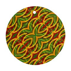 Tropical Colors Abstract Geometric Print Round Ornament