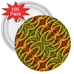 Tropical Colors Abstract Geometric Print 3  Button (100 Pack)