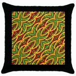 Tropical Colors Abstract Geometric Print Black Throw Pillow Case Front