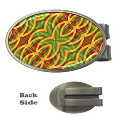 Tropical Colors Abstract Geometric Print Money Clip (oval)