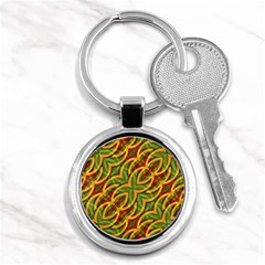 Tropical Colors Abstract Geometric Print Key Chain (round)