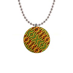 Tropical Colors Abstract Geometric Print Button Necklace