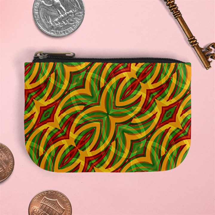 Tropical Colors Abstract Geometric Print Coin Change Purse