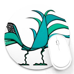 Fantasy Bird 8  Mouse Pad (round) by dflcprints