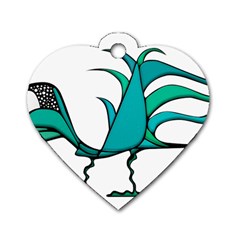 Fantasy Bird Dog Tag Heart (one Sided)  by dflcprints