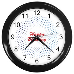 Halftone Circle With Squares Wall Clock (black) by rizovdesign