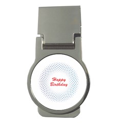 Halftone Circle With Squares Money Clip (round)