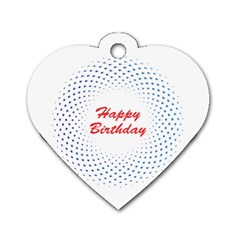 Halftone Circle With Squares Dog Tag Heart (two Sided)