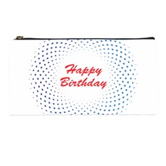 Halftone Circle With Squares Pencil Case