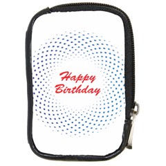 Halftone Circle With Squares Compact Camera Leather Case by rizovdesign