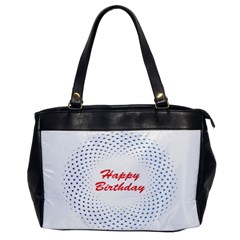 Halftone Circle With Squares Oversize Office Handbag (one Side) by rizovdesign