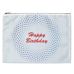 Halftone Circle With Squares Cosmetic Bag (xxl)