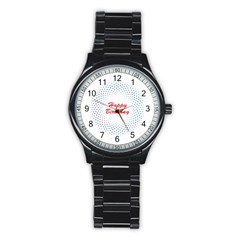 Halftone Circle With Squares Sport Metal Watch (black)