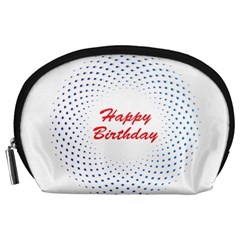 Halftone Circle With Squares Accessory Pouch (large)