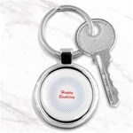 Halftone Circle With Squares Key Chain (Round) Front