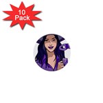 Purple Witch 1  Mini Button (10 pack) Front