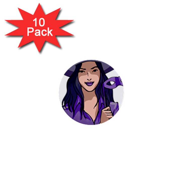 Purple Witch 1  Mini Button (10 pack)