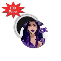 Purple Witch 1 75  Button Magnet (100 Pack)