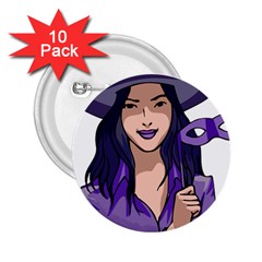 Purple Witch 2 25  Button (10 Pack) by FunWithFibro