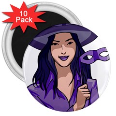 Purple Witch 3  Button Magnet (10 Pack) by FunWithFibro