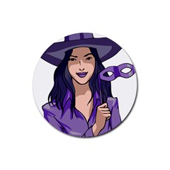 Purple Witch Drink Coaster (round) by FunWithFibro