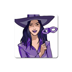 Purple Witch Magnet (square) by FunWithFibro