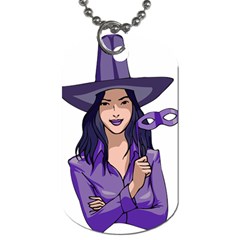 Purple Witch Dog Tag (one Sided) by FunWithFibro