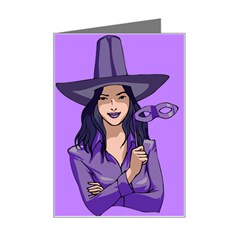 Purple Witch Mini Greeting Card by FunWithFibro