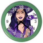 Purple Witch Wall Clock (Color) Front