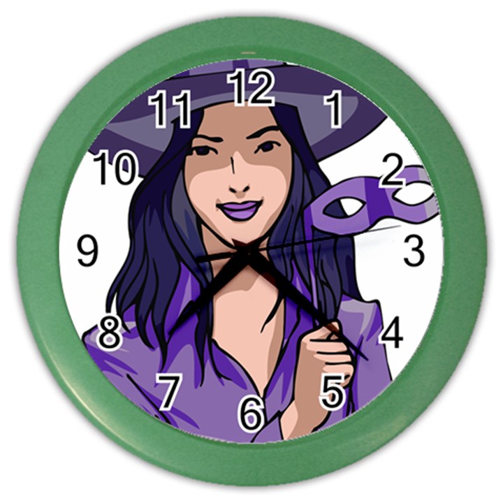 Purple Witch Wall Clock (Color)