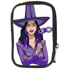 Purple Witch Compact Camera Leather Case by FunWithFibro