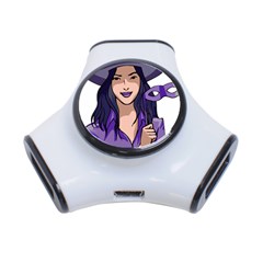 Purple Witch 3 Port Usb Hub by FunWithFibro