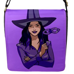 Purple Witch Flap Closure Messenger Bag (small) by FunWithFibro