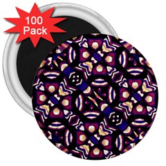 Colorful Tribal Pattern Print 3  Button Magnet (100 Pack) by dflcprints