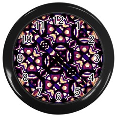 Colorful Tribal Pattern Print Wall Clock (black)