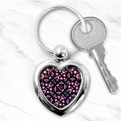 Colorful Tribal Pattern Print Key Chain (heart) by dflcprints