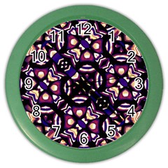 Colorful Tribal Pattern Print Wall Clock (color) by dflcprints